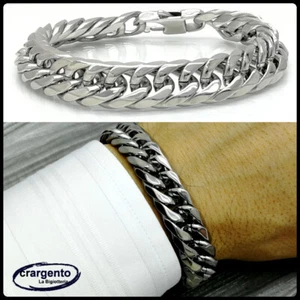 bracciale da uomo con catena a maglia grumetta in acciaio inox braccialetto per - Foto 1 di 7