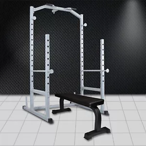 Power Cage - Power Rack - Squat Rack - Weights Bench Press + Flat Weight Bench - Picture 1 of 10