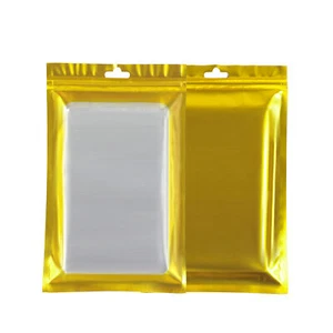 100/500/1000 geruchsdichte wiederverschließbare Mylarfolienbeutel mit Fenster flach matt gold - Bild 1 von 8