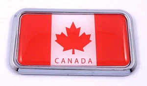 Canada Canadian Flag rectanguglar Chrome Emblem 3D Car Decal Sticker 3" x 1.75" - Imagen 1 de 2