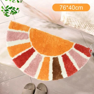 Half Round Door Mat Decorative Sun Flower Half Circle Door Rug Water qiFMY$ - Picture 1 of 12