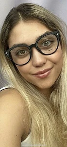 PRADA VPR 0U8F KVS-1O1 52mm Cat Eye Black/Gray Round Women's Eyeglasses Frame - Picture 1 of 8