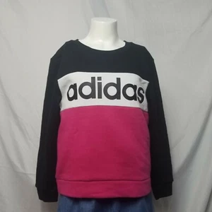 NWT ADIDAS GIRLS SIZE MEDIUM 10-12 ~ CREW NECK PULLOVER SWEATSHIRT MSRP $40.00 - Picture 1 of 2