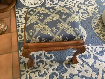 Chippendale Style Carved  Wood Ottoman - Image 1 of 4