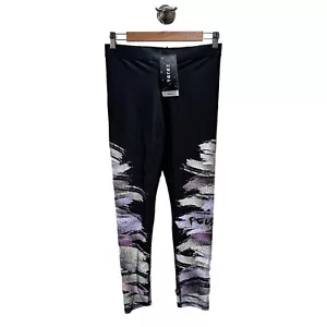 Peloton X Terez Womens Size M Black Colorful Accents Peloton SpellOut Leggings - Picture 1 of 8