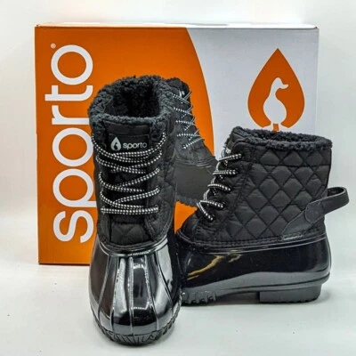 Sporto “Andie” Women’s Insulated Waterproof & Repellent Duck Boot (Black) - NEW - Image 1 of 4