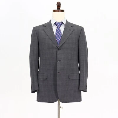 Abrigo Blazer Chaqueta Abrigo Deportivo Brioni 42R Gris Cuadros Lana 3B Foto 1 de 4
