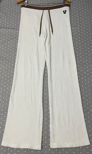 VICTORIA'S SECRET Y2K VTG WHITE TERRY COTTON DRAWSTRING "V" LOGO TROUSER - SMALL - Picture 1 of 20