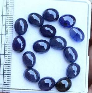 46,50 ct 7*9 mm blauer Saphir oval Cabochon lose Edelstein 15 Stck. - Bild 1 von 4