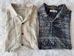 Lotto di 2 camicie Tommy Bahama hawaiane manica corta uomo XL 100% seta con bottoni - Foto 1 di 17