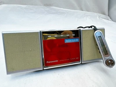 Panasonic SJ-MJ50 Red MiniDisc MDLP Portable MD Player w/ Speaker Dock Tested - Image 1 of 4