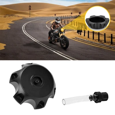 51mm Motorcycle Gas Cap Gas Fuel Tank Cap Gas Lid Dirt Bike Black Aluminum Alloy Foto 1 de 4