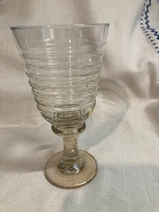 1 Vintage LIBBEY Sirrus Goblets Ribbed Honey Colored Base - Picture 1 of 5