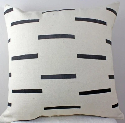 Double Sided White Mudcloth Pillow Cover| Mudcloth Pillowcase - Image 1 of 4