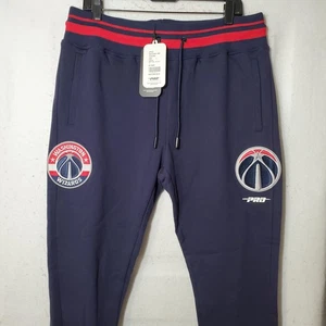 Washington Wizards Pants Mens Large Navy NBA Basketball Fleece Joggers Script - Picture 1 of 15
