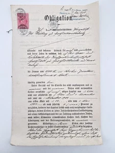 Antike Obligation Schuldverschreibung Flensburg 1904 Notar alt - Bild 1 von 4