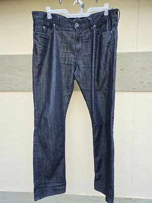 Jeans rectos ajustados GUESS talla 38 Dk negro azul brillo relajado ropa de calle informal Foto 1 de 4
