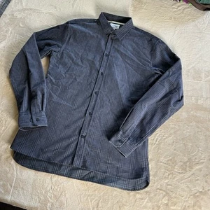 NORSE PROJECTS Mens Size XL Flannel Shirt Button Front Plaid Gray Blue Cotton - Picture 1 of 7