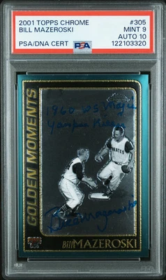 2001 Topps Chrome Bill Mazeroski #305 PSA 9 Auto 10 - Image 1 of 2
