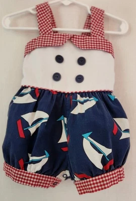 Kelly’s Kids Girls Size 2T Sailboat Patriotic Bubble Romper - Image 1 of 4