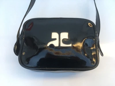 Ancien sac Courrèges en cuir verni vintage années 60 - Photo 1/4