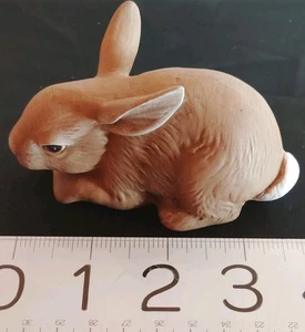 Vintage Baby Brown Bunny Rabbit figurines Bunnies Porcelain 4" Lying Down - Picture 1 of 7
