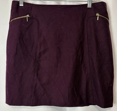 NWT Esprit Mini Skirt Wool Blend Burgundy Classic Winter Work Office Mod Size 10 - Image 1 of 4