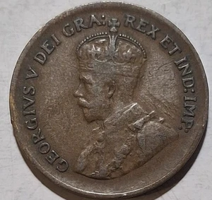 Canada 1929 George V Small Cent Low 9 - Picture 1 of 2
