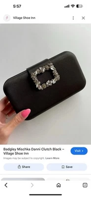 Broche sin asas Badgley Mischka nuevo con etiquetas negro broche estilo broche Foto 1 de 2