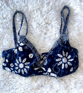 Bleu Rod Beattie Underwire Bikini Top 34D white and navy blue - Picture 1 of 8