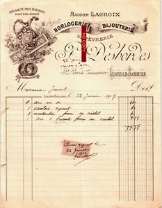 Beau Document du 22/01/1907 DESBORDES Horlogerie bijouterie - Lons-le-Saulnier71 - Imagen 1 de 1