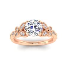 14k Rose Gold Natural Diamond 0.70 ct Engagement Ring SI1 F Round Fashion 3.3 gr