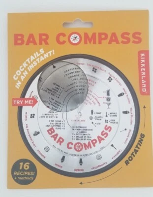 Kikkerland Home Bar Brújula Acero Inoxidable Cóctel Receta Bebidas Herramienta Foto 1 de 4