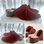 Anthropologie Tess Knotted Suede Mule Wine/Rust Red 9.5