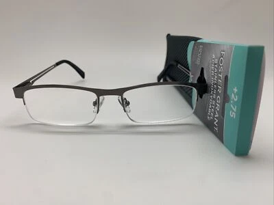 E352  Foster Grant Lamar +2.75 STAINLESS STEEL Reading Glasses READERS - Image 1 of 4