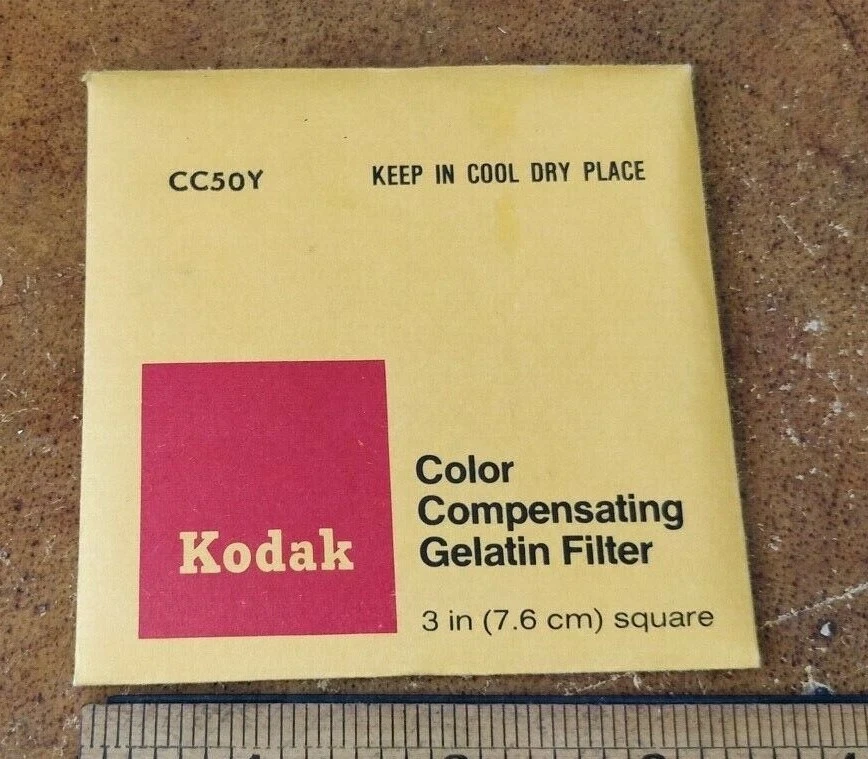 CC50Y Color Compensating Fliter 3" - 75mm Square Kodak  gelatin filter - Image 1 of 4