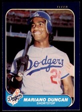 1986 Fleer Mariano Duncan . Los Angeles Dodgers #129