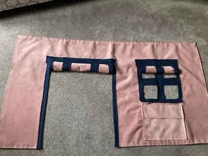 Ikea Kura Bed Tent - salmon pink/peach with navy ribbon - Picture 1 of 14
