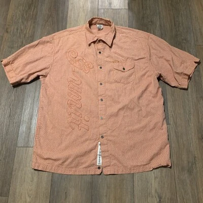G-Unit Tools of the Trade Mens Shirt XXL Orange Peach Button Front - Image 1 of 4