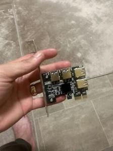 Pvczool New 4 Pcle Riser Adapter Board Pci-e To 4 Usb 3.0 - Picture 1 of 2