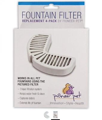 FILTROS FUENTE GATO - 3pk CHARBÓN Gato Perro Filtros de Agua - Pioneer Raindrop Foto 1 de 3