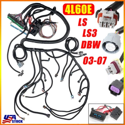 LS1 4L60E Stand Alone Harness Fit LS SWAP 4.8 5.3 6.0 03-07 Drive by Wire DBW - Image 1 of 4