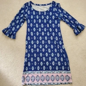 Lilly Pulitzer Sophie Ruffle Dress UPF 50+ in Lapis Lazuli szS - Picture 1 of 14