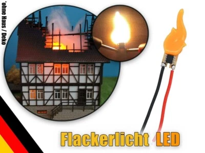 Flackerlicht LED brennendes Haus Brandflackern Feuer H0, TT, G Lagerfeuer Kamin - Bild 1 von 4