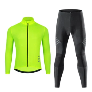 WOSAWE Men's Bike Cycling Jerseys Long Sleeve MTB Bicycle Padded Pants Tights - Picture 1 of 27