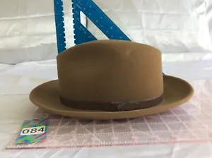 Stetson Stafford Tawny Hut 4X 2-1/4 hellbraun Cowboy Fedora Lederborte schön! - Bild 1 von 10