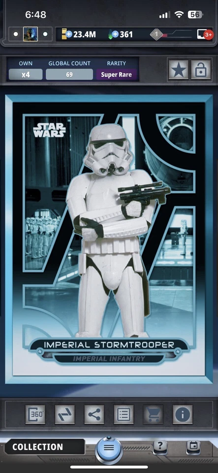 Topps Star Wars Digital Card Trader Black Galactic Files 2018 Stormtrooper Award - Image 1 of 1