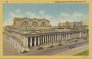 Postcard Pennsylvania Station New York City Linen Unposted - Picture 1 of 2