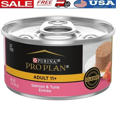Senior Cat Food Pate Salmon Tuna Wet Food High Protein 24 Cans Antioxidants New - Image 1 of 4