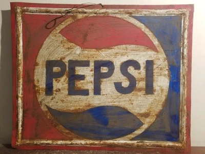 Vintage Rare Drink Pepsi - cola Sign 14.5 in 1940's Pepsi cola sign - Image 1 of 4